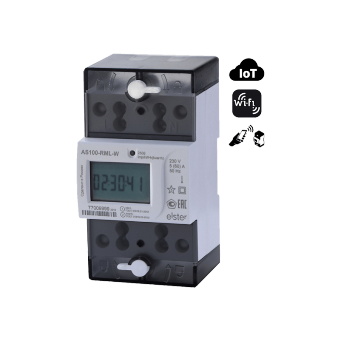 АЛЬФА AS100С-RML-W счетчик электрической энергии однофазный многотарифный Эльстер Метроника 0,5 Для помещений ELSTER AS100C-RML-W